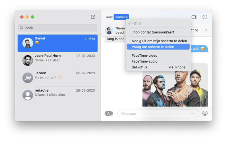Schermdeling via iMessage
