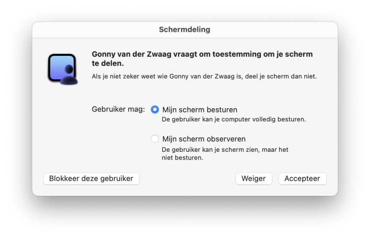 Schermdeling via iMessage